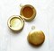 Vintage Raw Brass Engraving Circle Locket ~ 13mm X 16mm (6x) (V236)